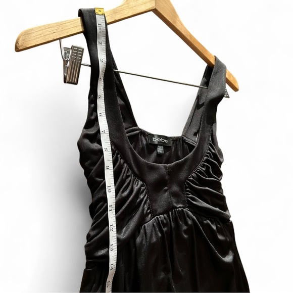 Bebe🖤Authentic Early 2000s Black babydoll dress with ruffles XS Stretchy - Picture 3 of 9